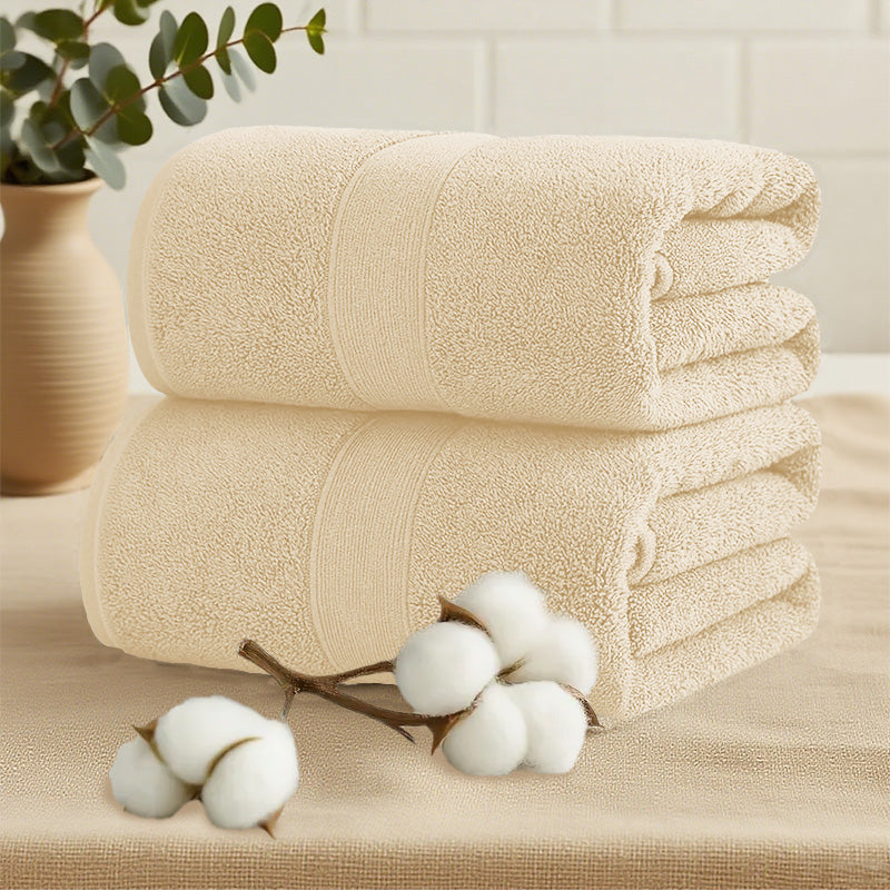 Twin Pack 100% Combed Cotton Bath Sheet - Extra Large