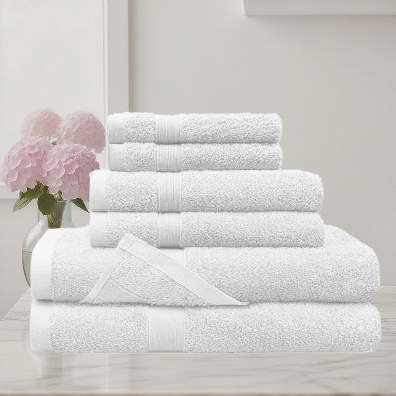 6 Piece 100% Combed Cotton Bath Towel Set