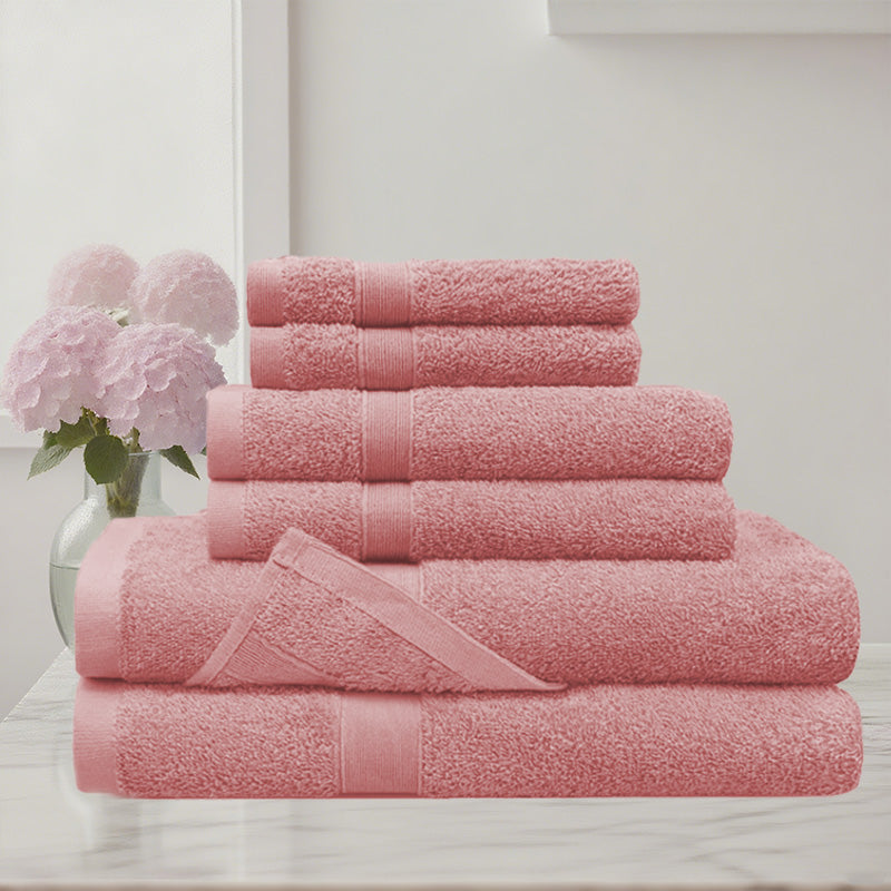 6 Piece 100% Combed Cotton Bath Towel Set