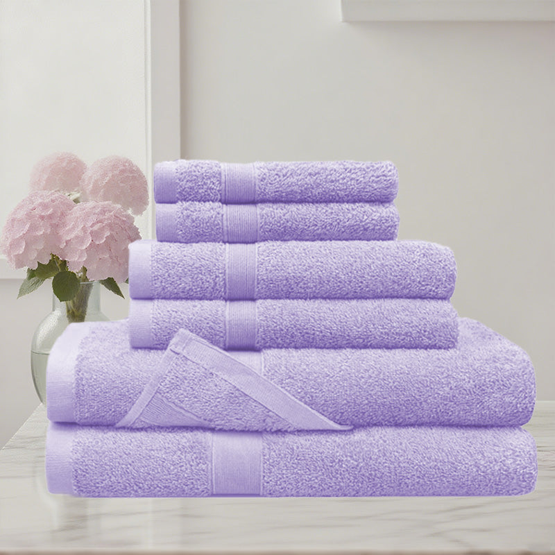 6 Piece 100% Combed Cotton Bath Towel Set
