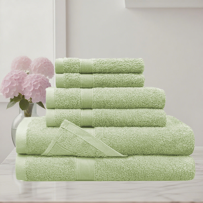 6 Piece 100% Combed Cotton Bath Towel Set