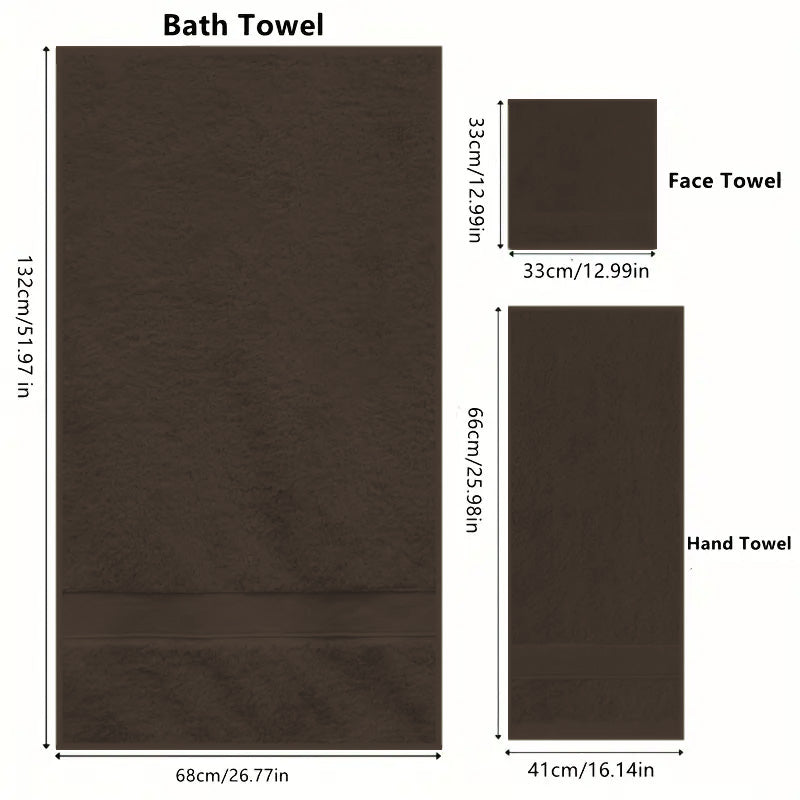 6 Piece 100% Combed Cotton Bath Towel Set
