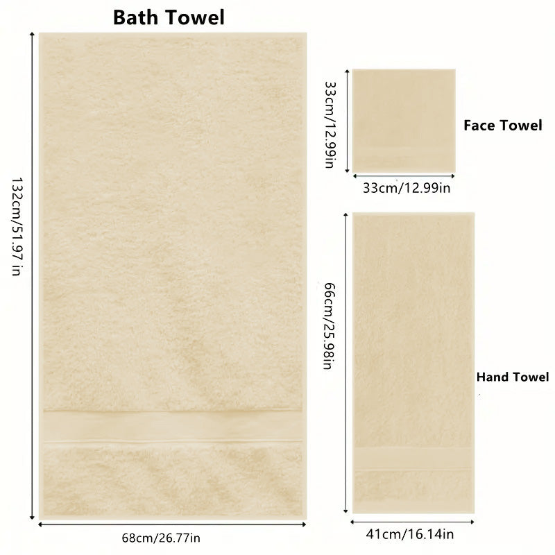 6 Piece 100% Combed Cotton Bath Towel Set