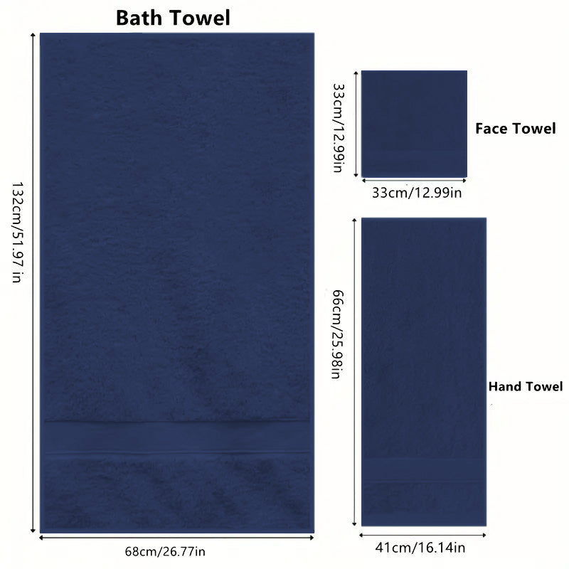 6 Piece 100% Combed Cotton Bath Towel Set