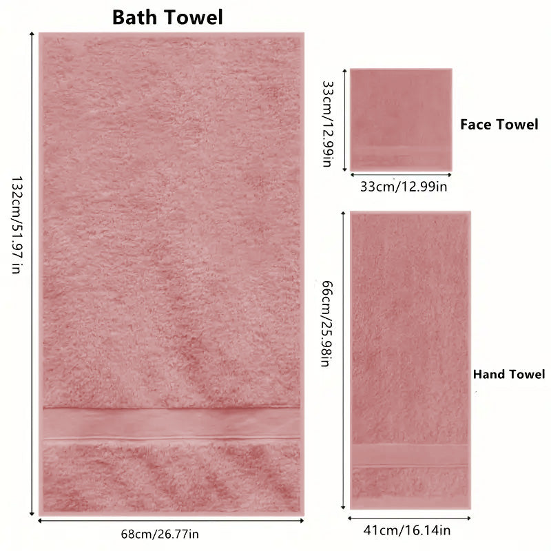 6 Piece 100% Combed Cotton Bath Towel Set