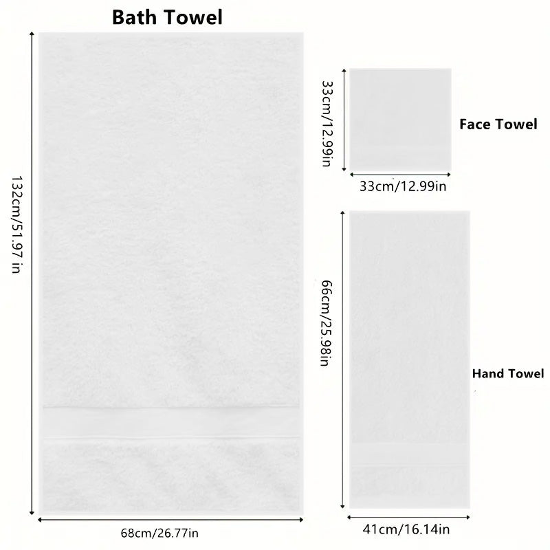6 Piece 100% Combed Cotton Bath Towel Set