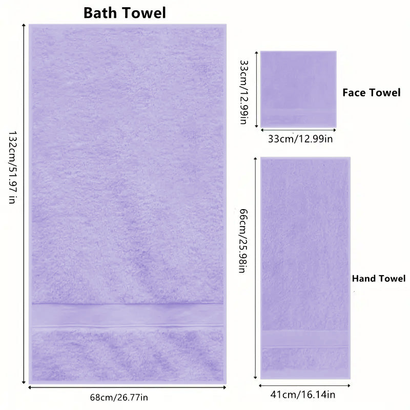 6 Piece 100% Combed Cotton Bath Towel Set