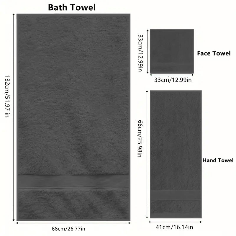 6 Piece 100% Combed Cotton Bath Towel Set