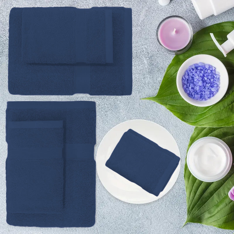 6 Piece 100% Combed Cotton Bath Towel Set