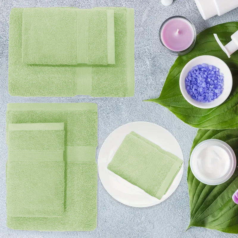 6 Piece 100% Combed Cotton Bath Towel Set