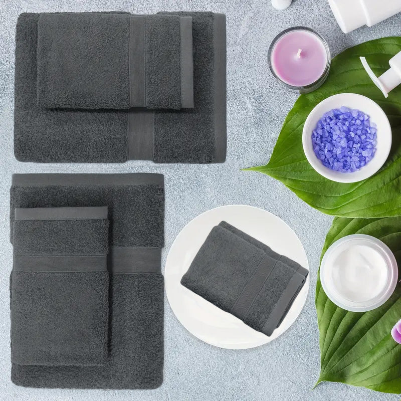 6 Piece 100% Combed Cotton Bath Towel Set