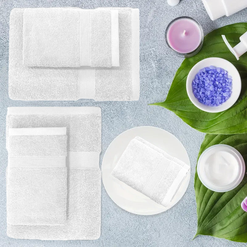 6 Piece 100% Combed Cotton Bath Towel Set