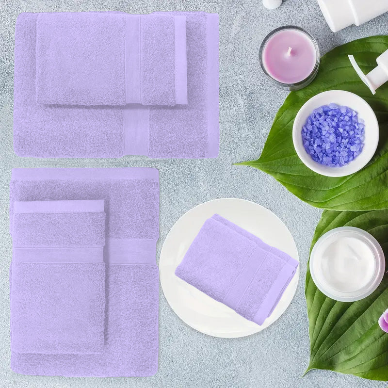 6 Piece 100% Combed Cotton Bath Towel Set
