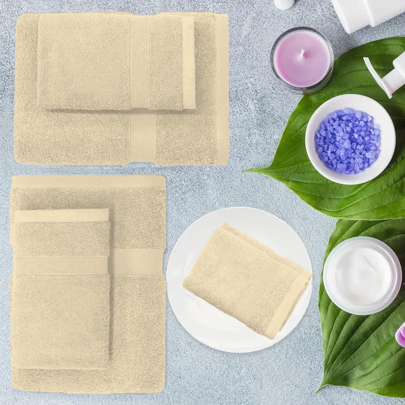 6 Piece 100% Combed Cotton Bath Towel Set