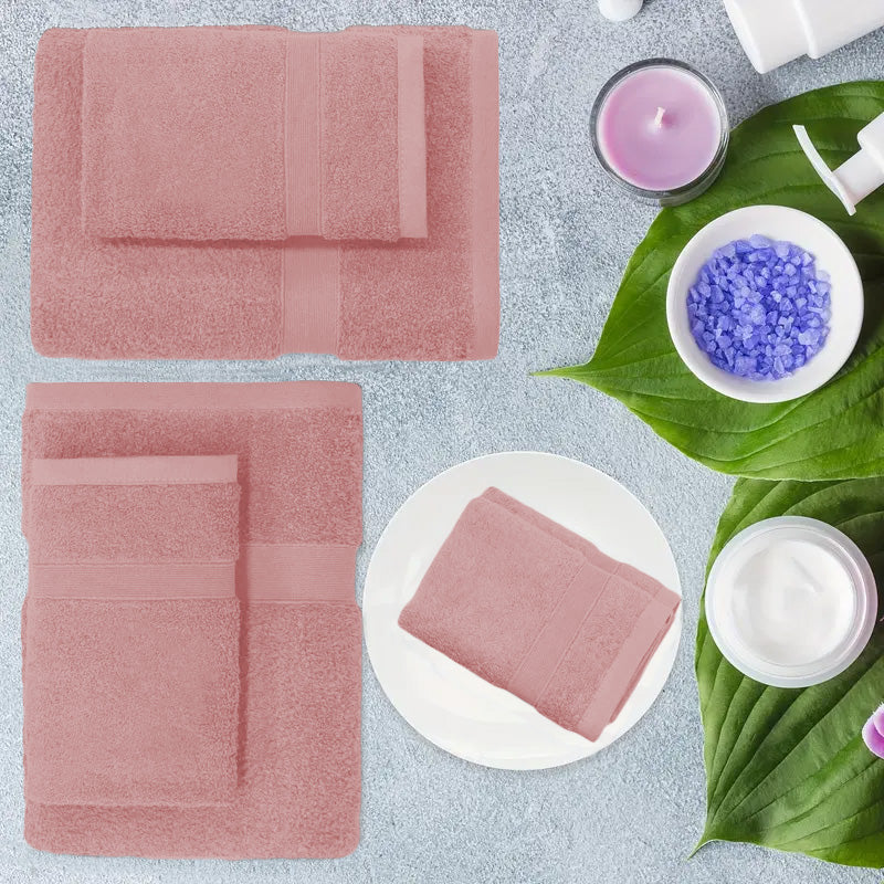 6 Piece 100% Combed Cotton Bath Towel Set