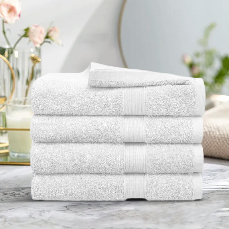 4 Piece 100% Combed Cotton Bath Towel Set