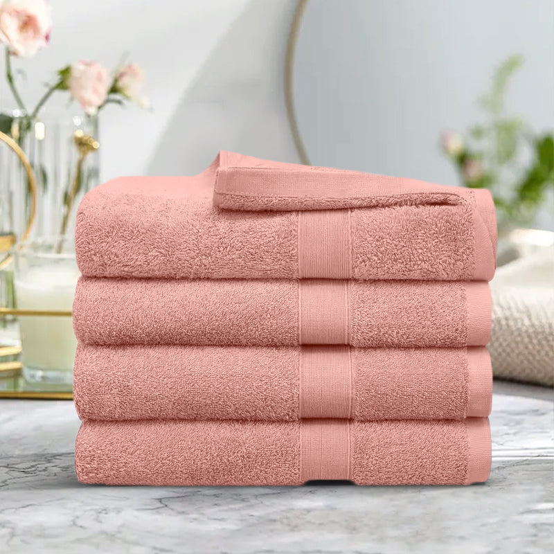 4 Piece 100% Combed Cotton Bath Towel Set