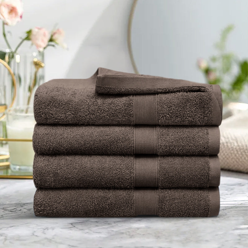 4 Piece 100% Combed Cotton Bath Towel Set
