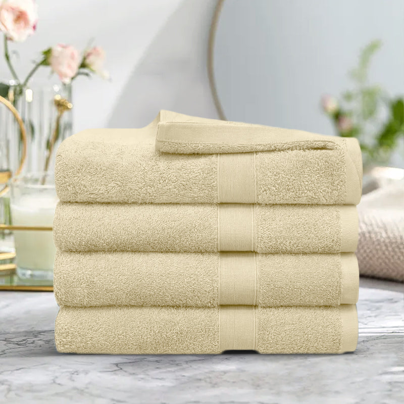 4 Piece 100% Combed Cotton Bath Towel Set