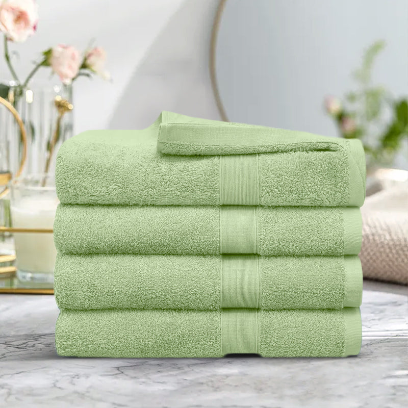 4 Piece 100% Combed Cotton Bath Towel Set