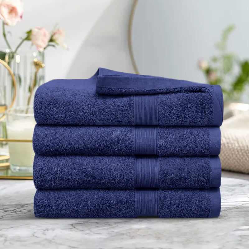4 Piece 100% Combed Cotton Bath Towel Set