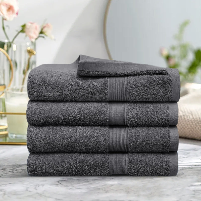 4 Piece 100% Combed Cotton Bath Towel Set
