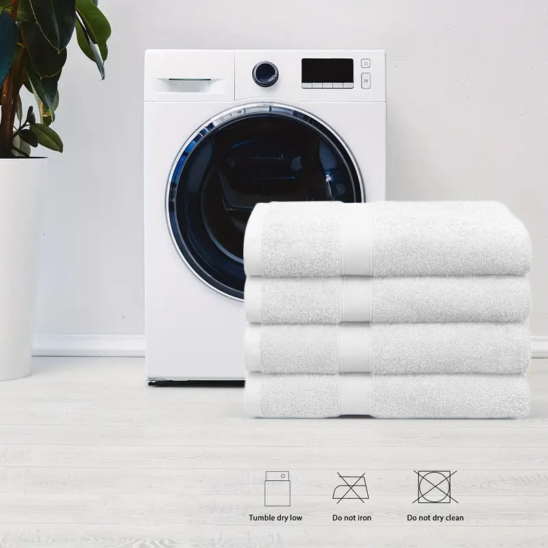 4 Piece 100% Combed Cotton Bath Towel Set