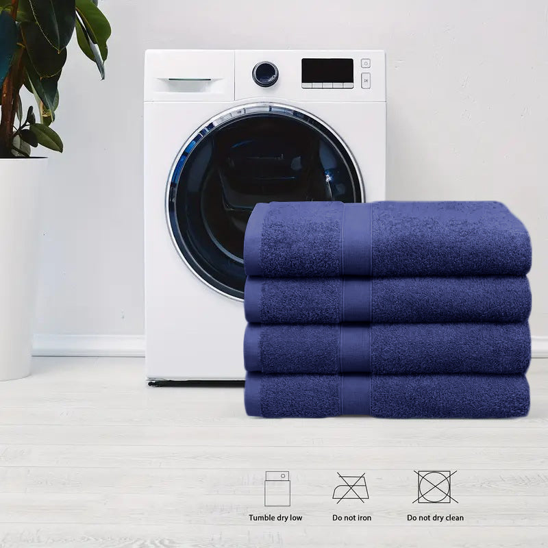 4 Piece 100% Combed Cotton Bath Towel Set