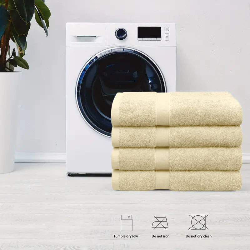 4 Piece 100% Combed Cotton Bath Towel Set