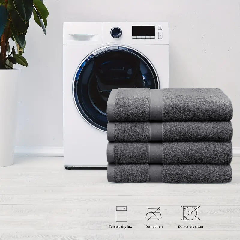4 Piece 100% Combed Cotton Bath Towel Set