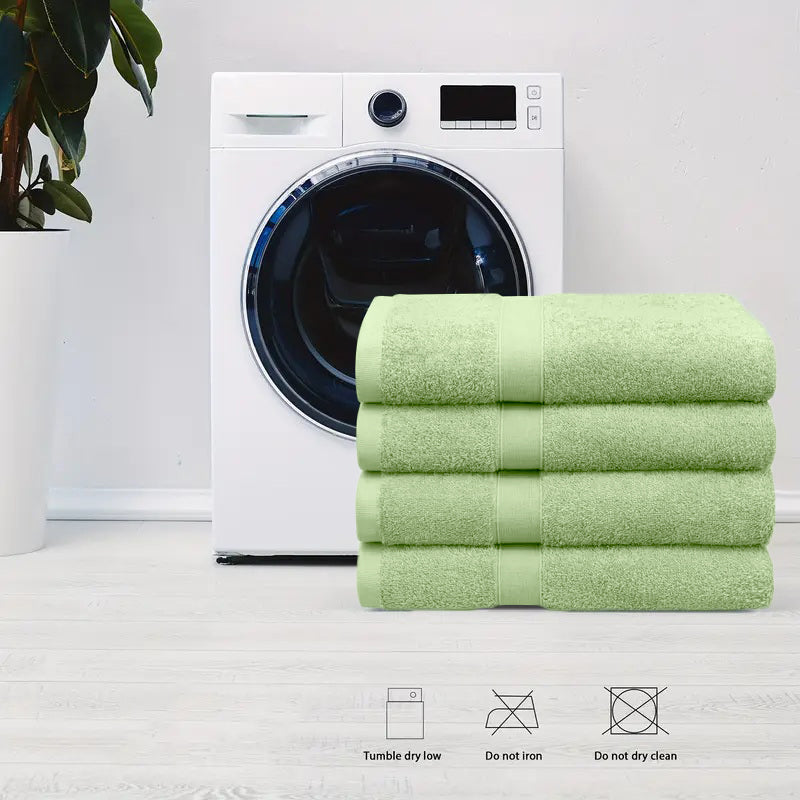 4 Piece 100% Combed Cotton Bath Towel Set
