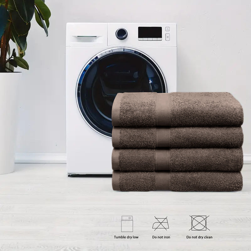4 Piece 100% Combed Cotton Bath Towel Set