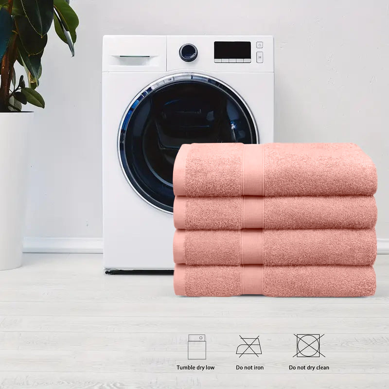 4 Piece 100% Combed Cotton Bath Towel Set
