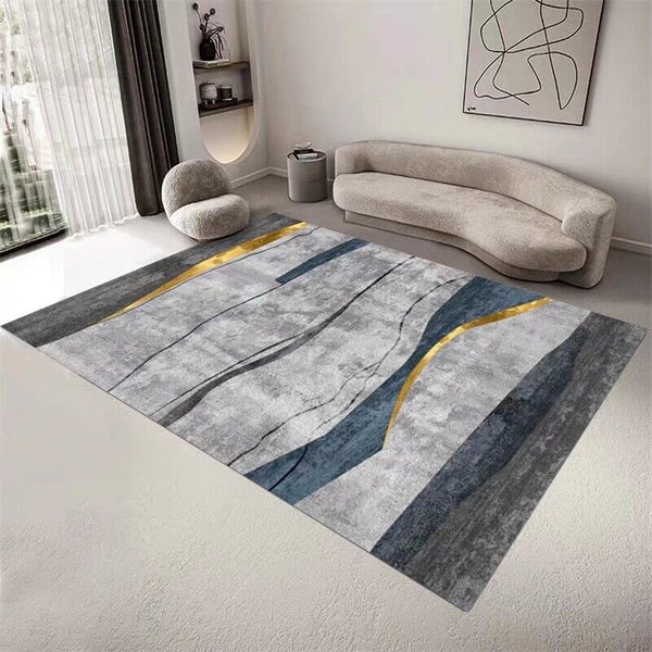 Living Room Carpet-Line Geometric Style