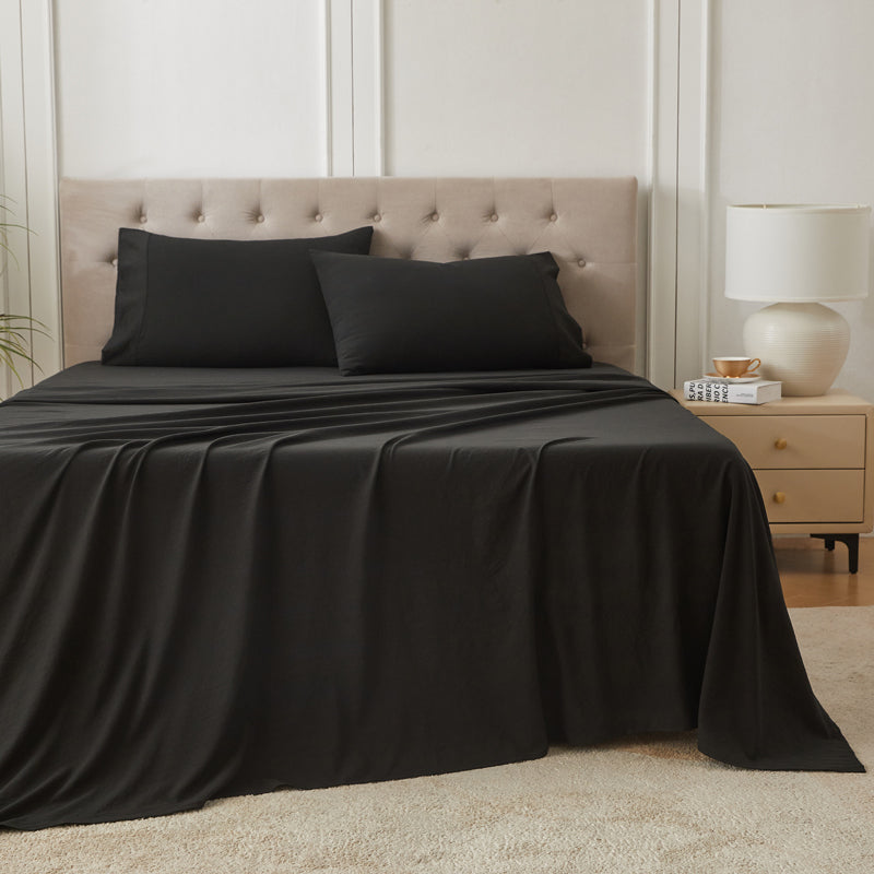 4-Piece Ultra-Soft Washed Cotton Bed Sheet Set