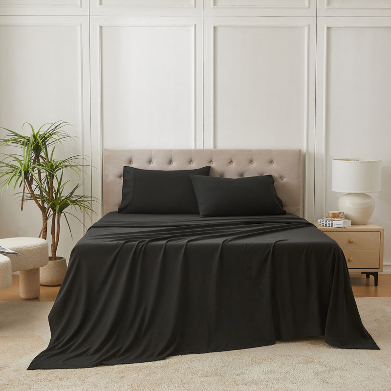 4-Piece Organic Washed Cotton Bed Sheet Set