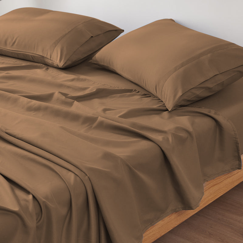 Anti-Wrinkle Soft Microfiber Sheet Set-Rust Color