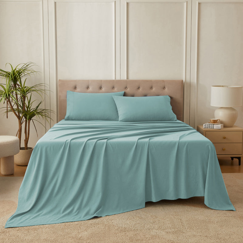 4-Piece Organic Washed Cotton Bed Sheet Set