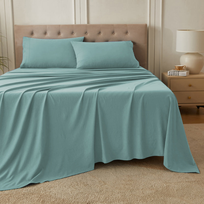 4-Piece Organic Washed Cotton Bed Sheet Set