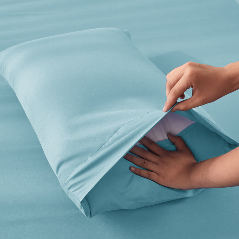 Anti-Wrinkle Soft Microfiber Sheet Set-Light Blue Color