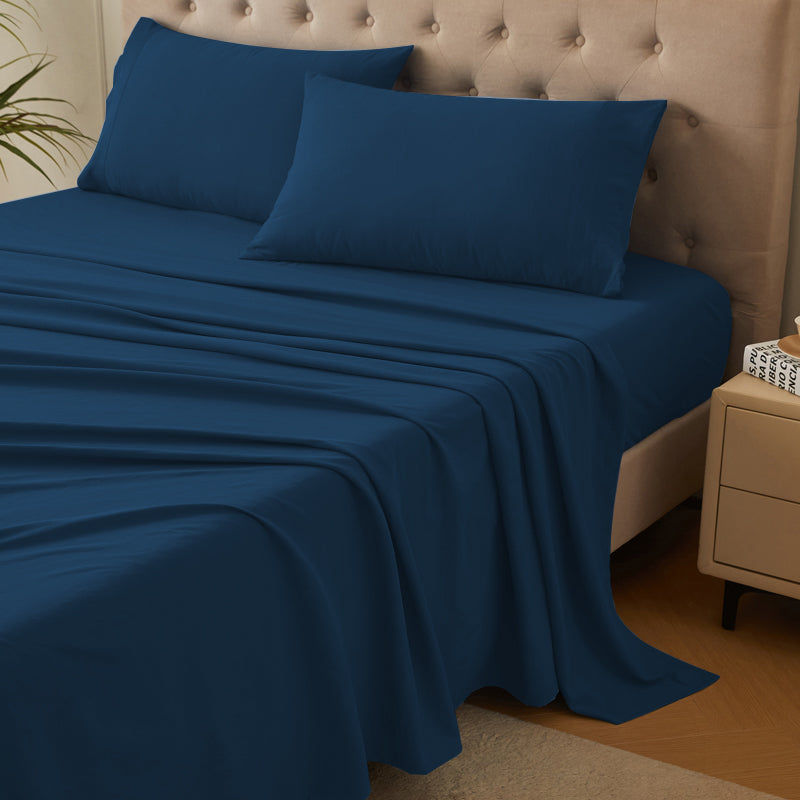 4-Piece Organic Washed Cotton Bed Sheet Set