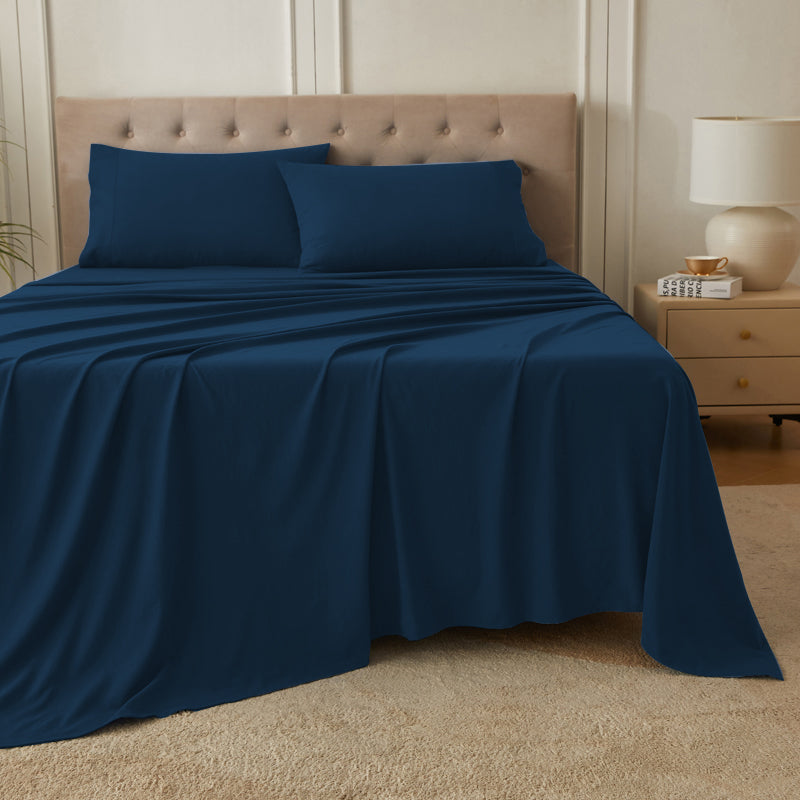 4-Piece Ultra-Soft Washed Cotton Bed Sheet Set