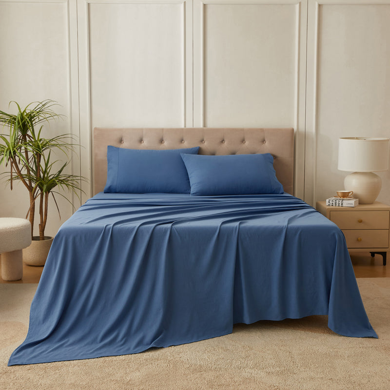 4-Piece Ultra-Soft Washed Cotton Bed Sheet Set