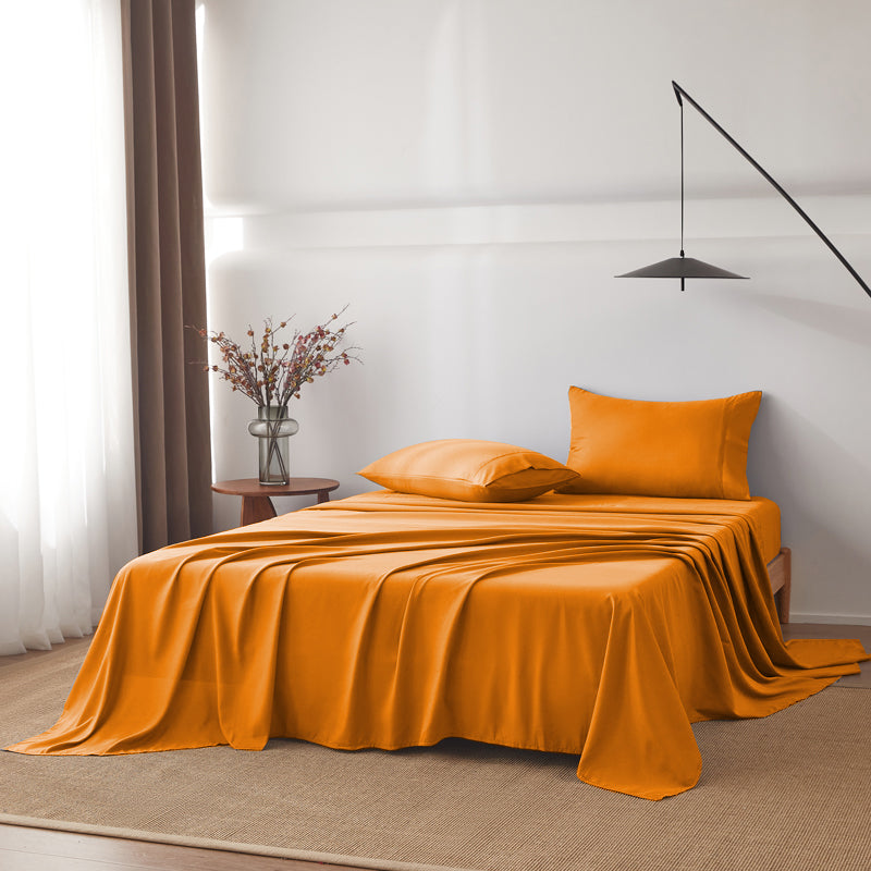 Anti-Wrinkle Soft Microfiber Sheet Set-Rust Color