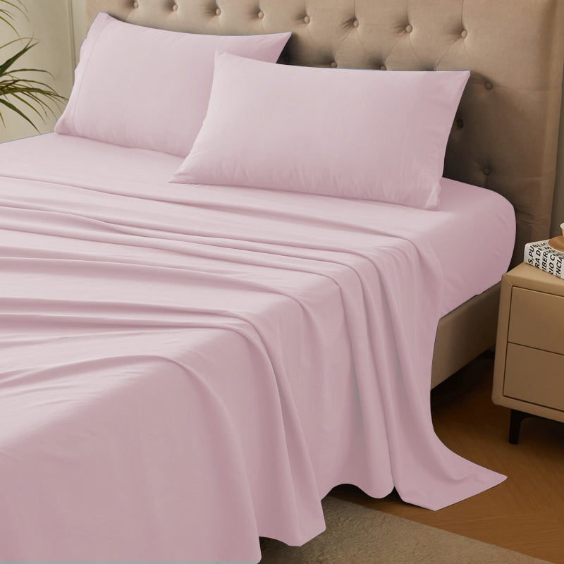 4-Piece Organic Washed Cotton Bed Sheet Set