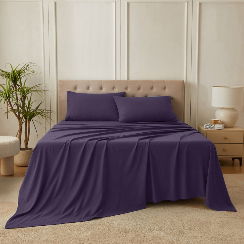 4-Piece Organic Washed Cotton Bed Sheet Set