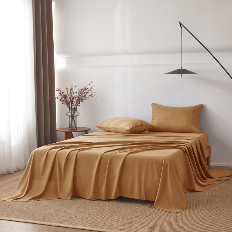 Anti-Wrinkle Soft Microfiber Sheet Set-Rust Color