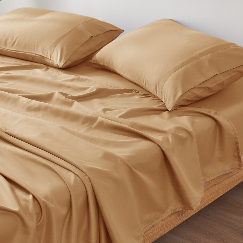 Anti-Wrinkle Soft Microfiber Sheet Set-Rust Color