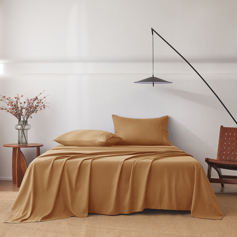 Anti-Wrinkle Soft Microfiber Sheet Set-Rust Color