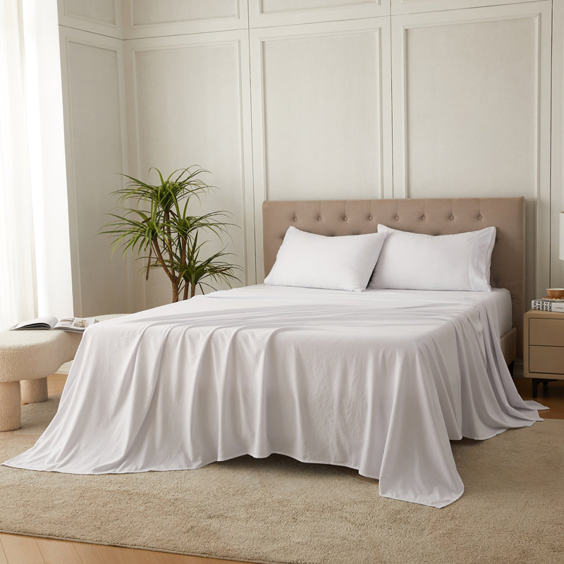 4-Piece Ultra-Soft Washed Cotton Bed Sheet Set